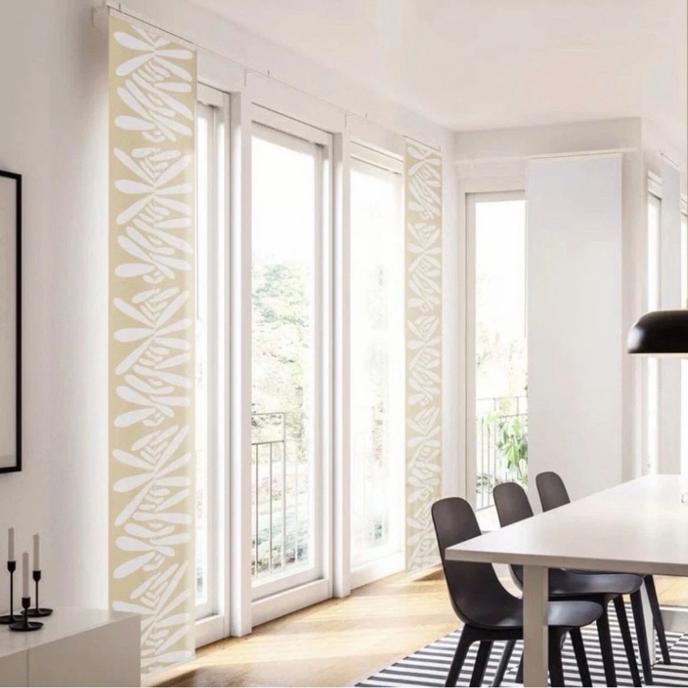 IKEA RONNVARMAL  Panel curtain, beige/white, 24x118  , Blinds, Shades, 60x300 cm